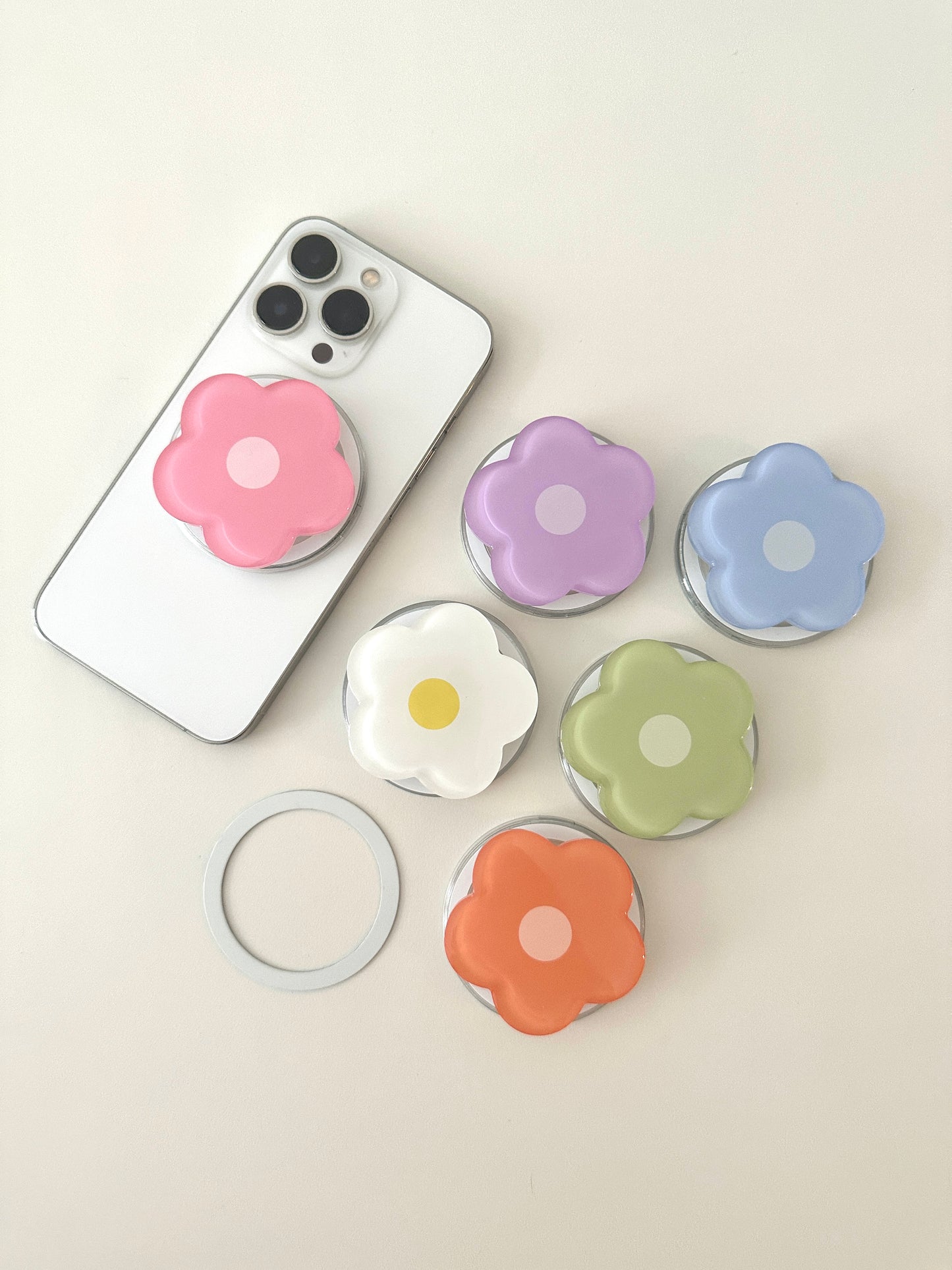 Colorful Flower, Cute Phone Holder, Flower phone grip (Magnetic Version)